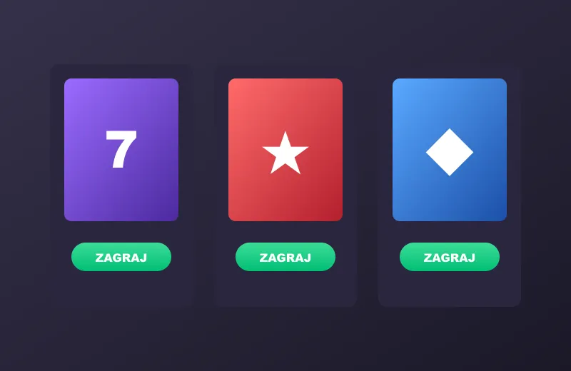 Trzy kafelki automatów z przyciskiem Zagraj w lobby Ritzo Casino